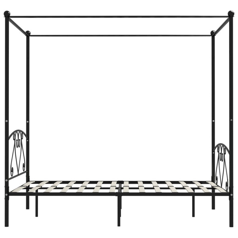 Issac Metal Bed, European Double (140 x 200cm), Black