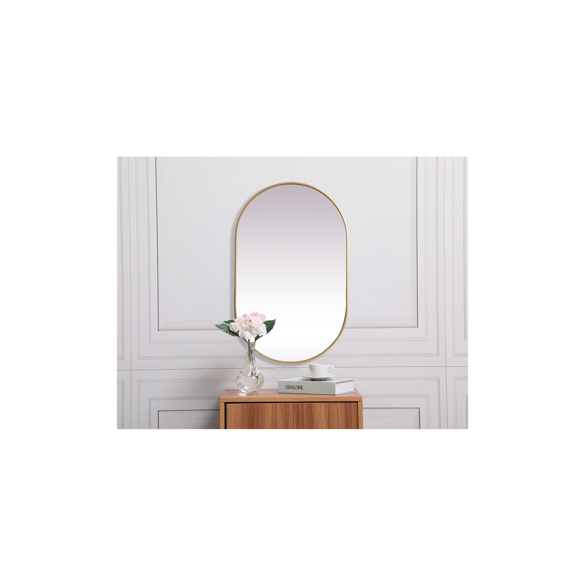 Elington Metal Oval Mirror, Brass, 48"  x 30" 