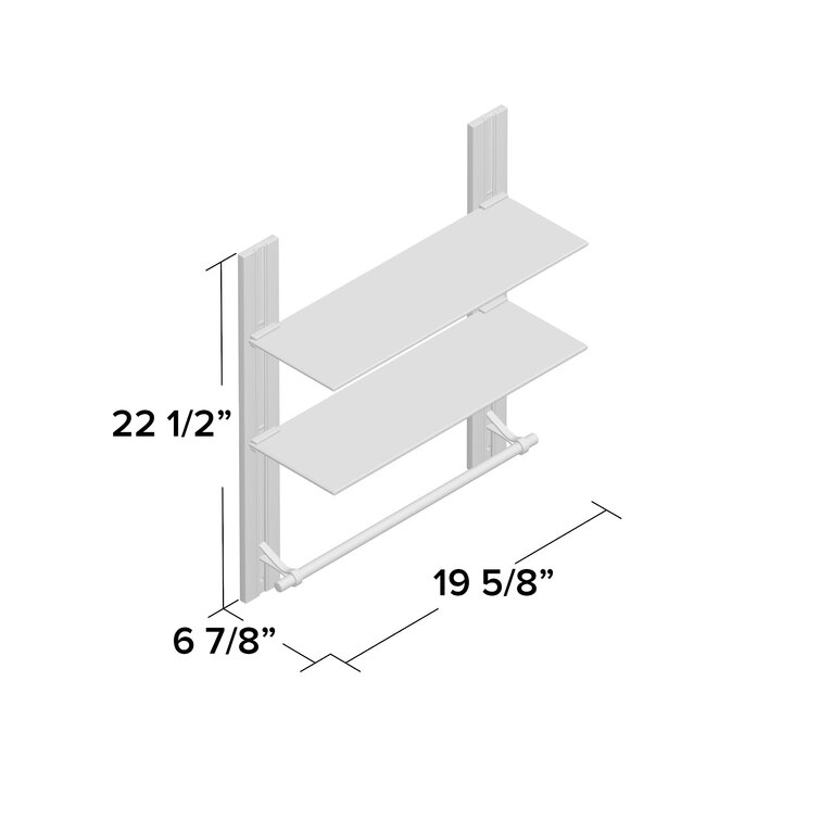 Organize It All Chrome 2-Tier Metal Wall Mount Bathroom Shelf (19.62-in x  22.5-in x 6.87-in) in the Bathroom Shelves department at