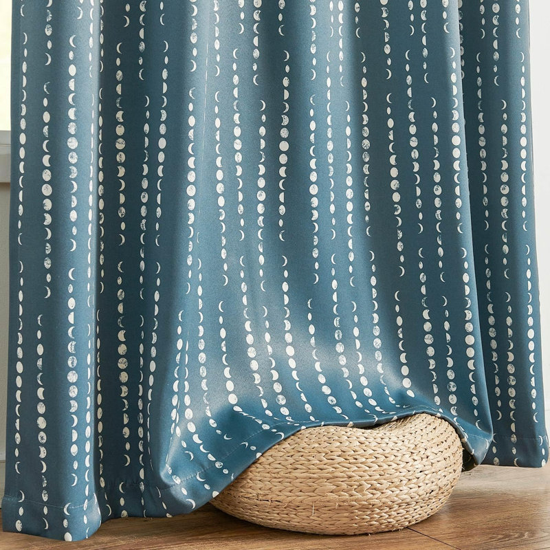 Gudinas Polyester Blackout Curtain Panel, 52" W x 84" L, Blue