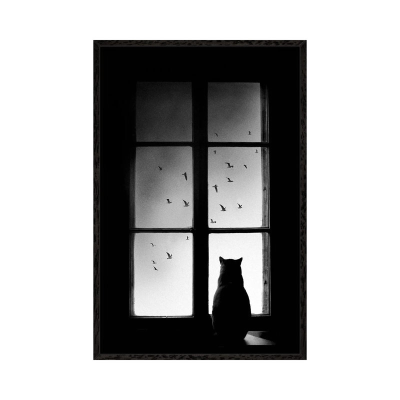 Winter Is Coming by Mario Pucic - Print on Canvas, 66.04cm H x 45.72cm W x 3.81cm D, Black Floater Framed