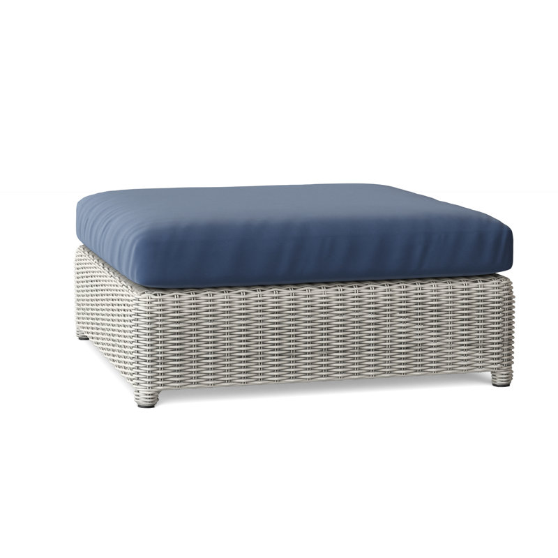 Sag Harbor Outdoor Ottoman, Sag Harbor Classic White, Ash
