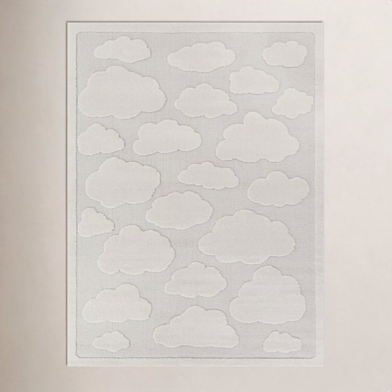 Tapis crème / gris Achilles, Rectangle 4 pi 4 po x 6 pi
