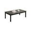 Ensemble de table contemporaine 3 pièces à dessus en faux marbre avec pieds en bois pour les salons modernes, tables basses et tables de bout incluses-1910003179
