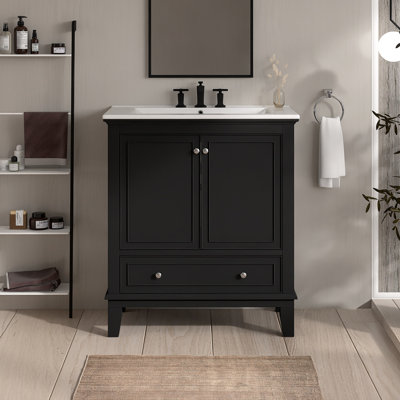 Ensemble de meuble-lavabo autoportant 30 po avec comptoir en céramique 30 po