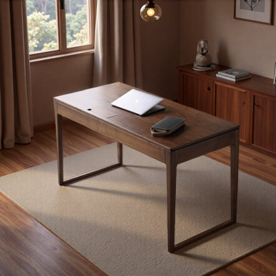 Bureau simple et exquis en noyer à double tiroir