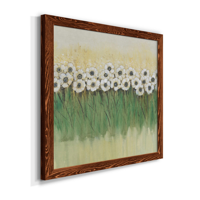 «Rows Of Flowers II», art mural sur toile, H 35,5 po x l 35,5 po x P 1,5 po, Cadre en érable