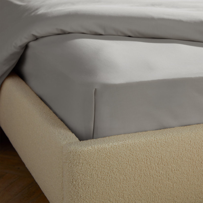 Silentnight Brushed Cotton Fitted Sheet, Silver, Double (4'6)