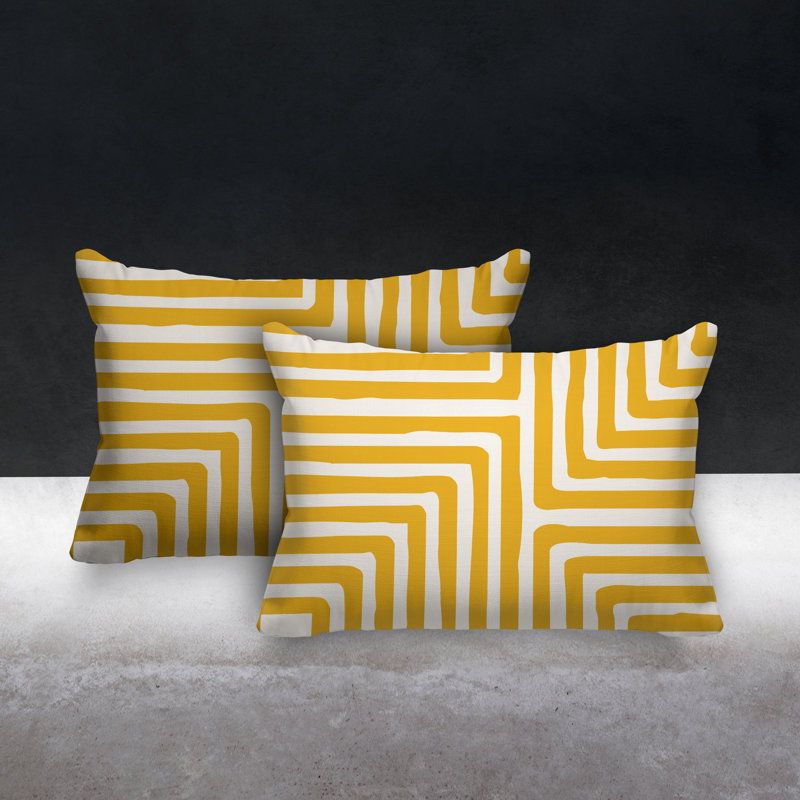 Coussin lombaire intérieur / extérieur Waren, Jaune