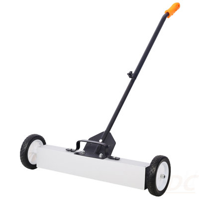 24'' Rolling Magnetic Pick-Up Sweeper, Heavy Duty Push-Type With Release, For Nails Needles Screws Collection,30 Pound Capacity