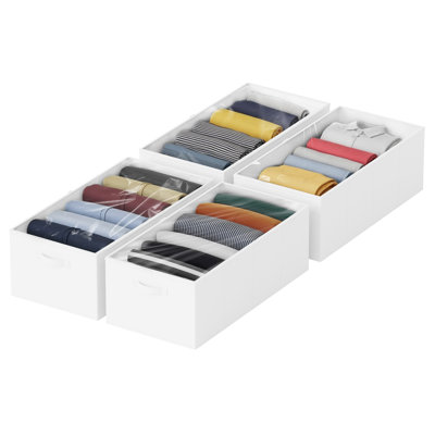  Ensemble de 4 contenants de rangement de 10 pouces de hauteur sous le lit, grands bacs de rangement sous le lit avec couvercles pour la chambre à coucher, le dortoir, les vêtements, l'organisation de placard, les draps ou les couvertures