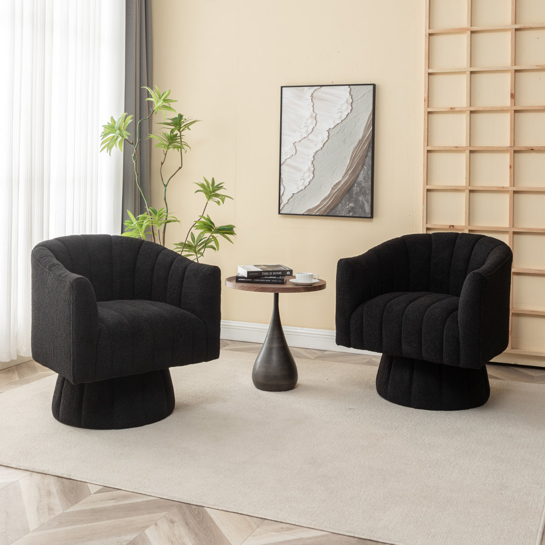 Aila Upholstered Armchair (Set of 2) Mercer41 Fabric OR Leather 