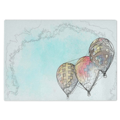 Tempered Glass a Trio of Hot Air Balloons Chopping Board