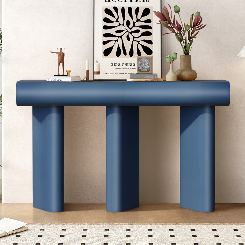 Beaumont 47.6'' Console Table, Navy Blue