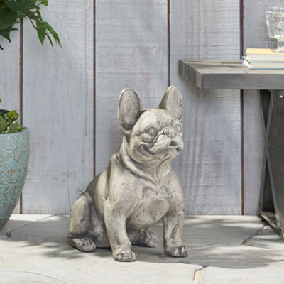 Sleek Outdoor French Bulldog Garden Statue - No Assembly Required