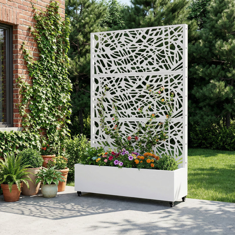 Boîte à fleurs Eurel, H 72 po x l 47 po x P 16 po, White