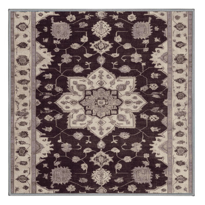Machine Washable Overdyed Grey Area Rug