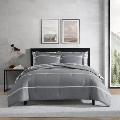 Eddie Bauer Chevron And Stripes Grey Bonus Bed Set