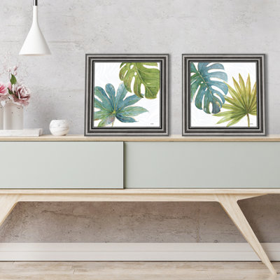 "Tropical blush VII" par Lisa audit, ensemble de 2 reproductions d’art encadrées sur papier