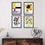 Alexander Calder Mondrian Expositions, reproduction d'art encadrée sur papier, 4 pièces-93012344-93012347