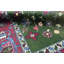Hand-Knotted High-Quality Green and Wine Area Rug