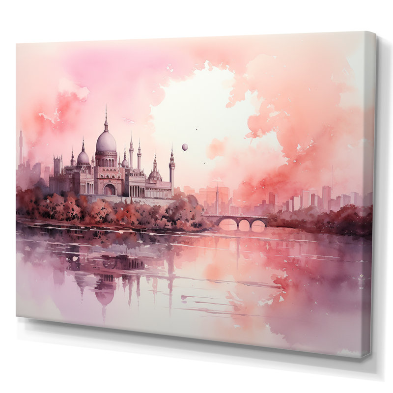 Médiévale majestueuse sur toile, Toile tendue, 34" H x 44" W
