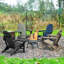  Chaise Adirondack pliante Cheryce en PEHD avec porte-gobelet-67149134