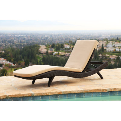 Cleghorn Outdoor Wicker Chaise Lounge , Sunbrella Cushion Included