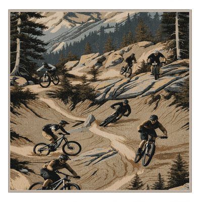  Washable Mountain Biking Sports Area Rug