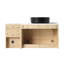 Meuble-lavabo mural de 107 cm avec lavabo en céramique artistique, 1 tablette de rangement et 45 poignées dissimulées. Expérience de salle de bain confortable. Matériau résistant aux égratignures et à l'eau pour les salles de bain.
