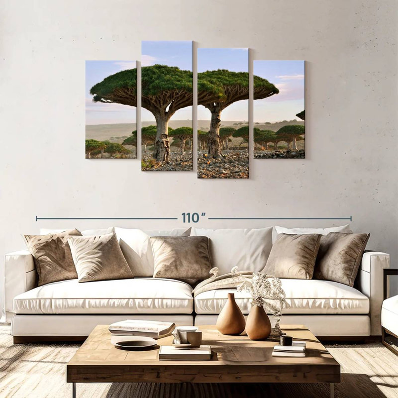 Alvord deux sapins Socotra, H 48 po x l 75 po