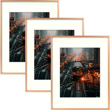 Ailise Gallery Wall Frame Set, Classic Metal Picture Frames for Wall or Tabletop Display (Set of 6) Latitude Run Color: Rose Gold, Picture Size: 11