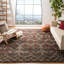 Tapis sud-ouest en jute / coton noué à la main gris foncé-21815092