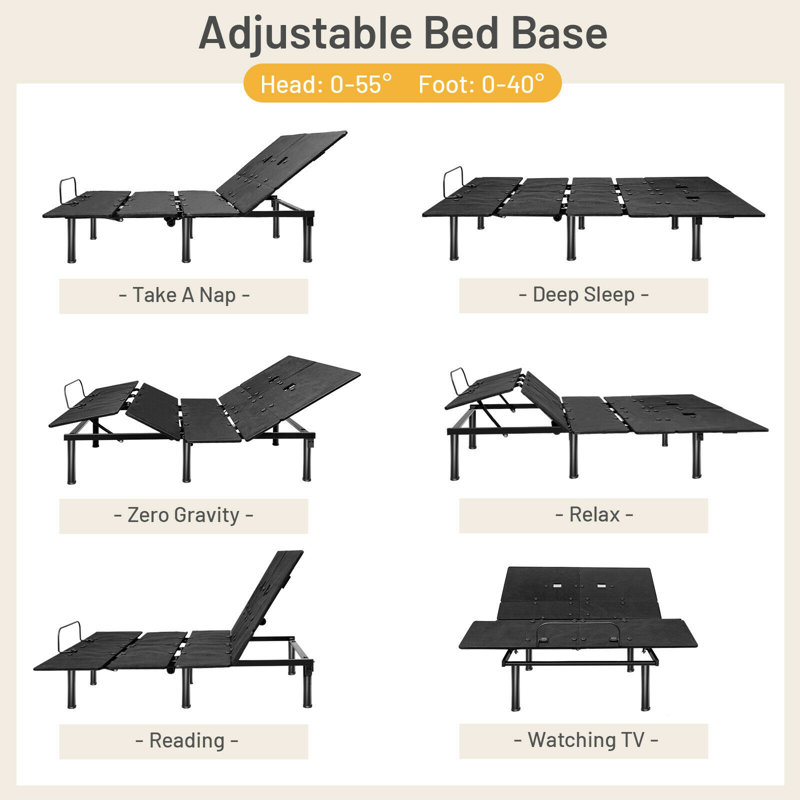 Maryam Queen Adjustable Bed with Wireless Remote
