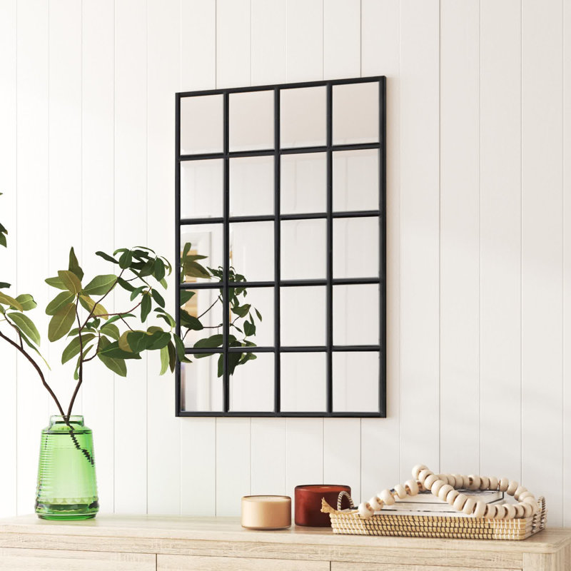 Gallo Engineered Wood Flat Mirror, Black
