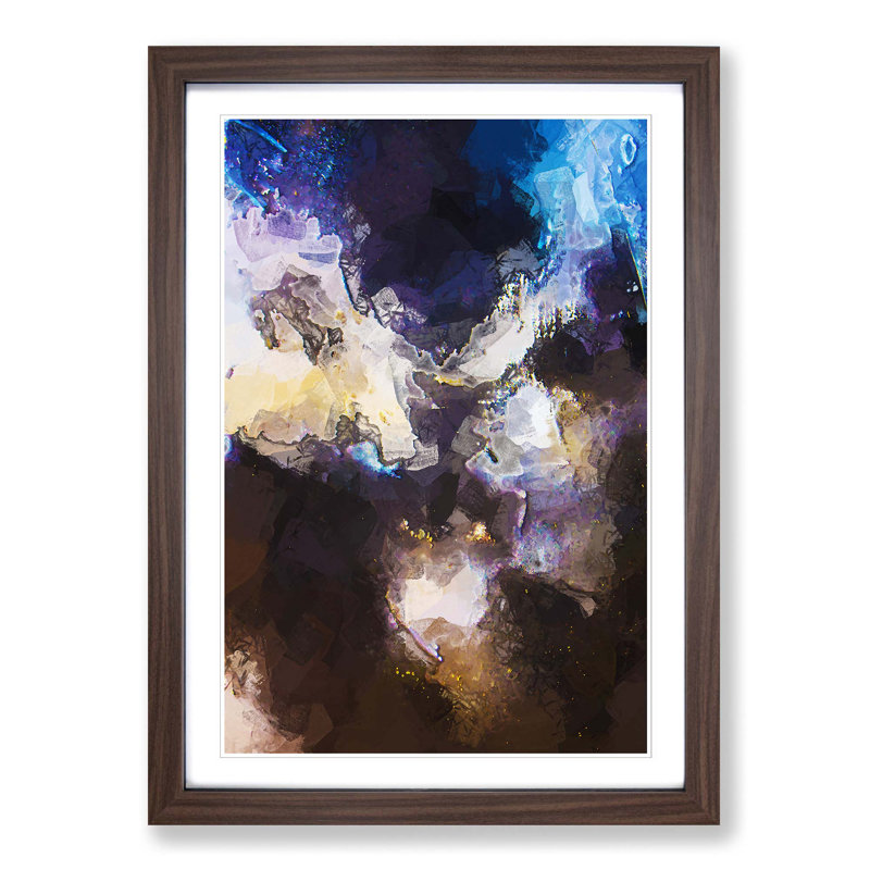 Splatter of Paint in Abstract - Picture Frame Graphic Art Print, 65cm H x 48cm W x 2cm D, Walnut Framed