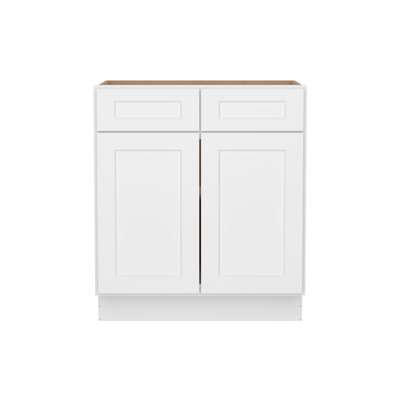 Furinno Shaker Drawer Base Kitchen Cabinet with 2-Doors, Ready to Assemble, 24 D x 30 W x 34.5 H, White
