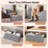 43 Inches Folding Storage Ottoman Bench with Side Pocket Storage Chest Dark Gray-851236412