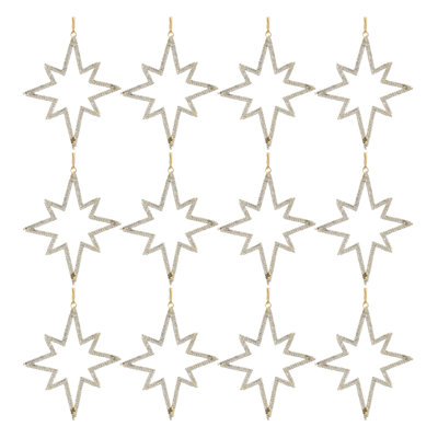 Jeweled Metal Star Ornament (Set of 12)