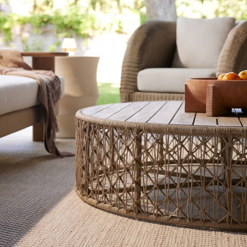 Hugo Outdoor Round Teak Coffee Table