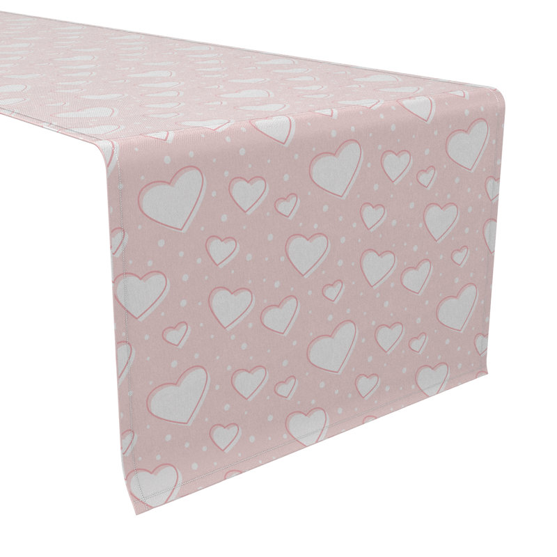 Rectangular Geometric Cotton Twill Table Runner, 16'' D x 108'' L