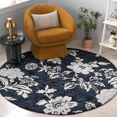 Hober Hand Tufted Wool Pile Floral Rug