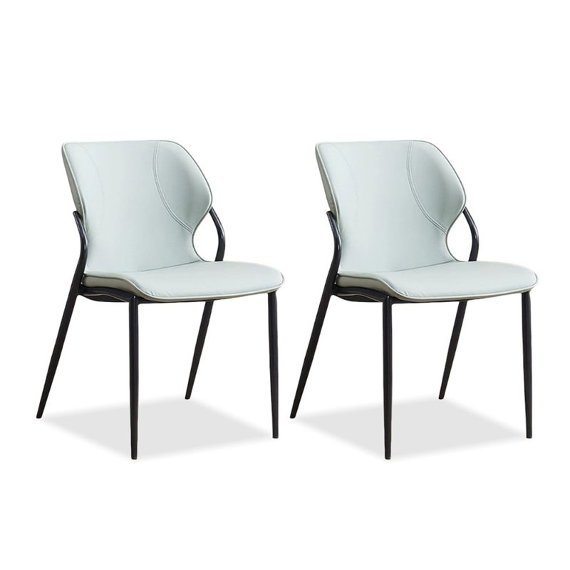 Chaise d'appoint à dossier vert uni (ensemble de 2), Vert