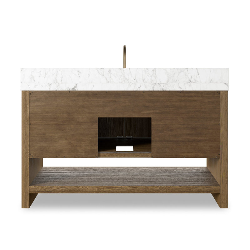 Anthem Single Wide Vanity-Carrara Marble, Brown