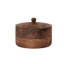 Pot à couvercle en bois d'acacia à finition noyer