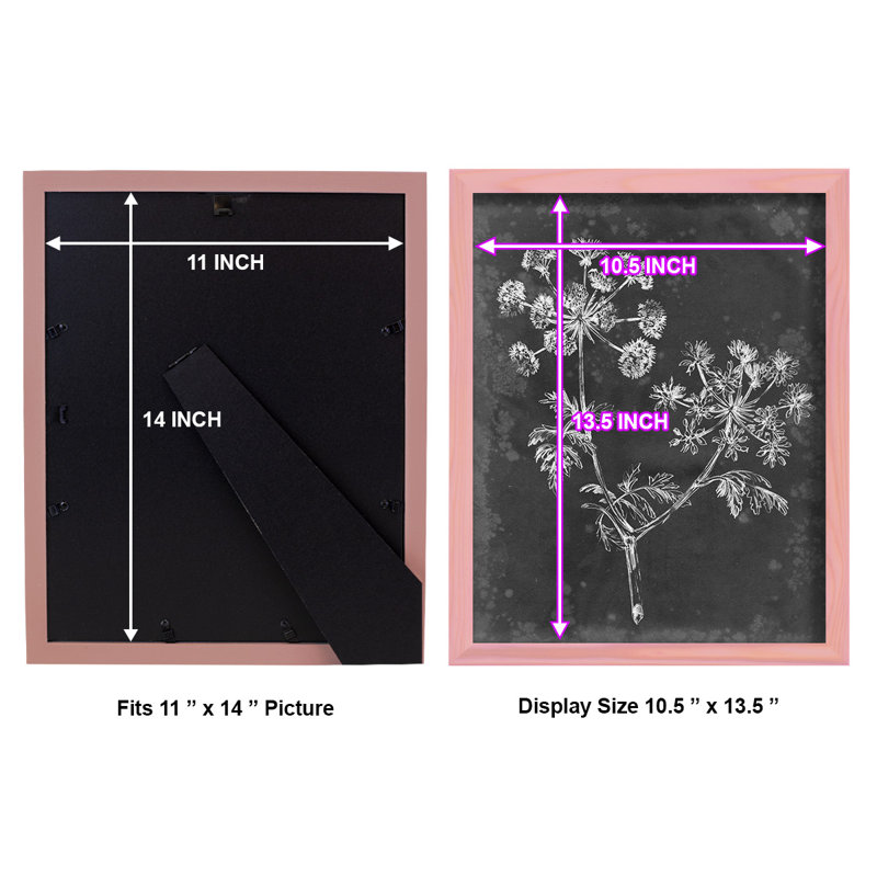 Ardoise florale I - impression encadrée, H 15 po x l 12 po x P 1 po, Rose