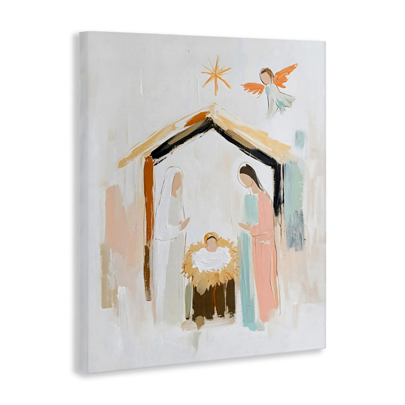Toile abstraite de la Sainte Nativité, design par Creative Studio, H 20 po x l 16 po