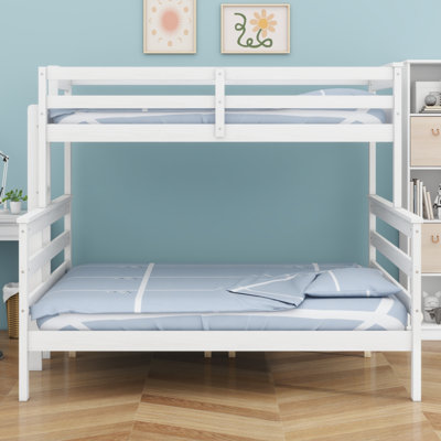 Minimalist Wooden Bunk Bed with Built-In Ladder