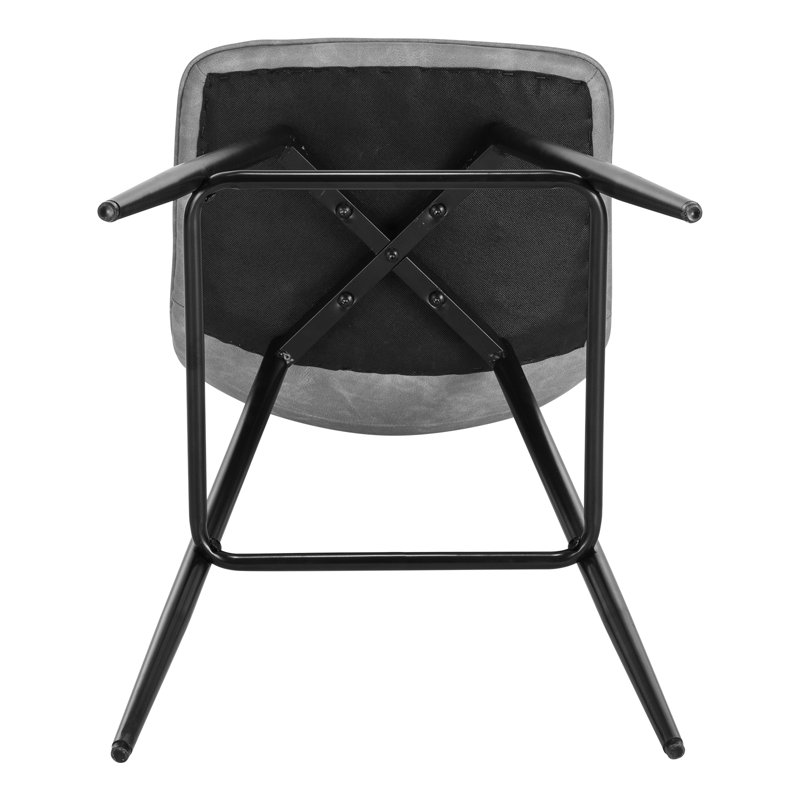 Upholstered Counter Stool with Metal Frame, Grey, 1