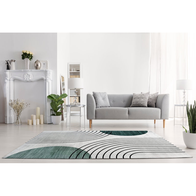 Alesio Geometric Machine Printed Area Rug, Rectangle 160 x 230cm